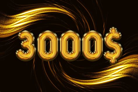 3000 Dollar Number 3d Gold Sale Symbol Graphic by Ju DesignCreative