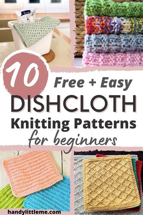 10 Free Knitted Dishcloth Patterns - Handy Little Me