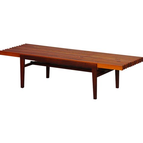 Table Basse Vintage à Lattes De Bois Par František Mezulanik 1960