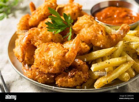 Fried Shrimp With French Fries