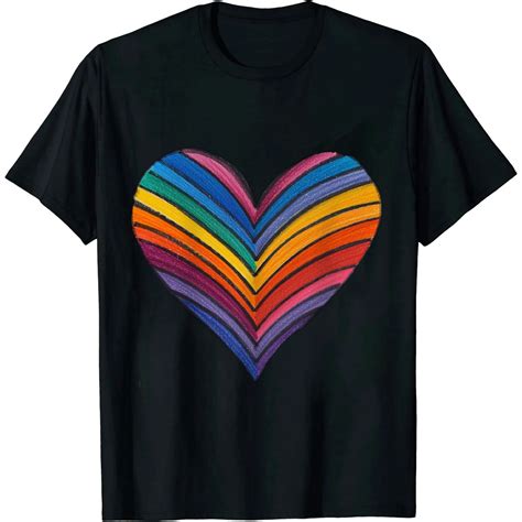 Jeuxus Pride Shirts For Women Rainbows Heart Print Graphic T Shirt Lgbt Gay Pride Tshirts