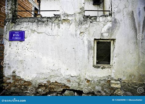 worn wall stock photo image  brick metal empty building