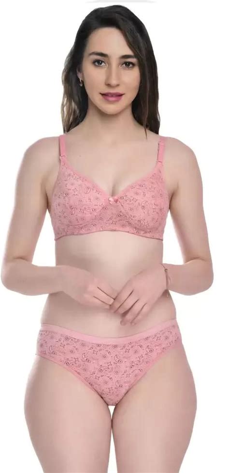 Buy In Curve Women Cotton Bra Panty Set For Lingerie Set Pack Of Color Pink Online