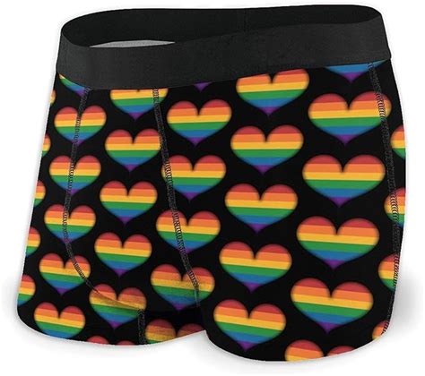 Auchuixbfb Mens Box Briefs Underwear Stylish Gay Pride Heart In Lgbt