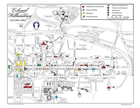 Map of Colonial Williamsburg - Field Trip Ideas