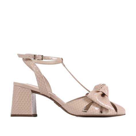 Slingback Cuero Snake Shine Nude Zapatos Bolsas Acess Rios I Jorge Bischoff Ecuador