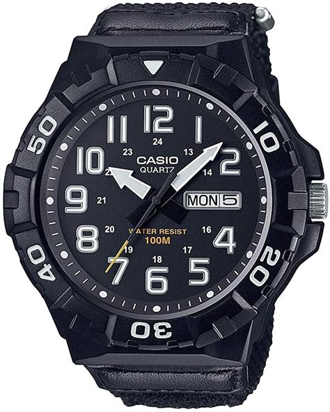 Casio Men's Sports Quartz 100m Black Resin/Nylon Watch MRW210HB-1BV ...