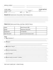 Soapdig Docx Medical Group Clinic Name Soap Notes Patient Name Case Date D O B Age Sex