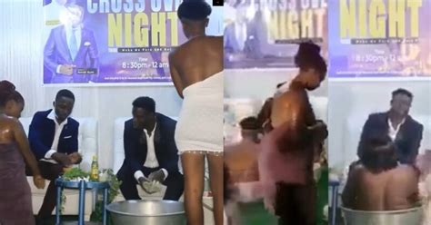 Ghanaian Pastor Makes Female Church Members Strip Naked Bathe Them In Basin During Crossover