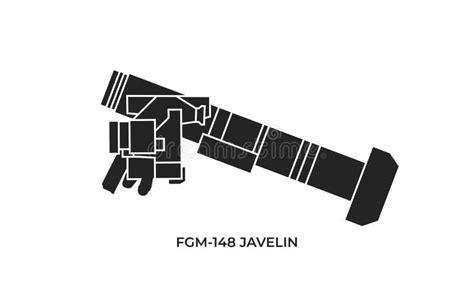 Javelin Icon Anti Tank Guided Missile War And Weapon Symbol Stock