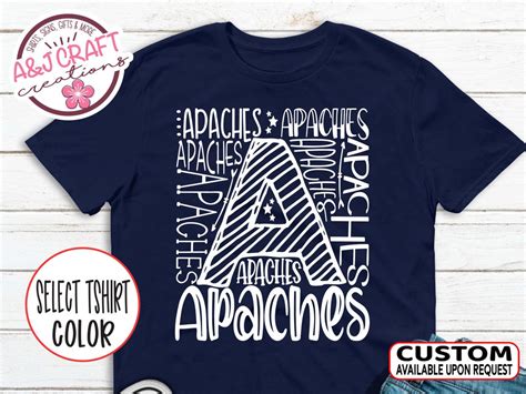 Apaches Mascot Spirit Wear Typography Shirt Perfect For Teachers