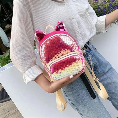 Рюкзак с пайетками и с ушками Mini pink 33422-BR-1353 – в интернет ...