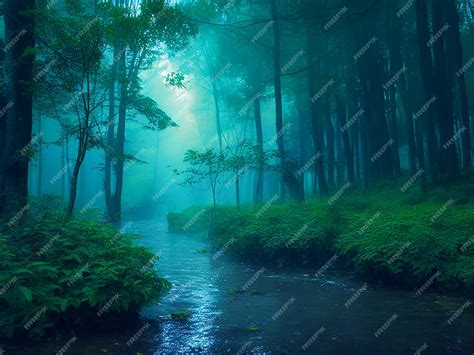 Premium AI Image | rainy magical forest aesthetic background witchcraft ...