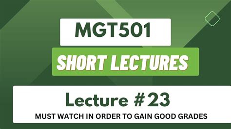 Mgt501 Short Lecture 23 Short Videos Hrm Short Lectures Youtube