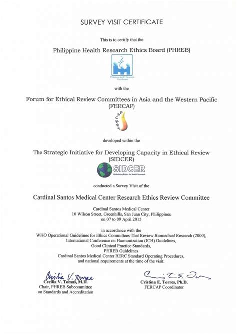 Research Ethics Review Committee Cardinal Santos Medical Center