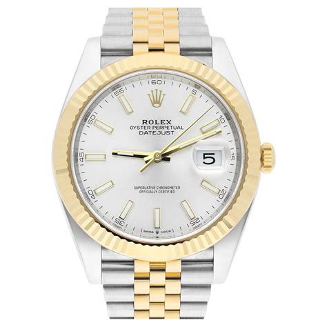 Rolex 126333 Datejust 41 Silver Dial 18k Yellow Gold Stainless Steel For Sale At 1stdibs