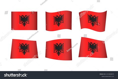 Albania Flag Albanian Waving Flags Vector Icons Royalty Free Stock