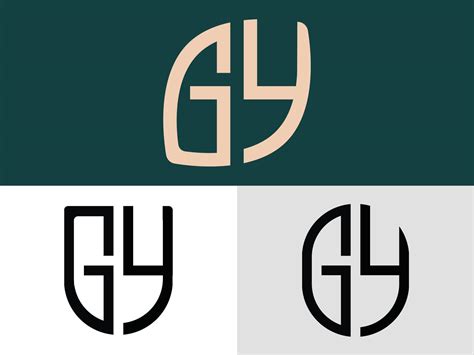 Creative Initial Letters GY Logo Designs Bundle. 10048150 Vector Art at ...