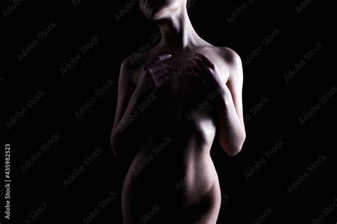 Nude Woman Silhouette In The Dark Stock Photo Adobe Stock