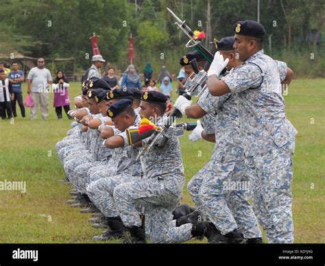 Silent Drill Exhibition By Royal Malaysian Navy Team From Lumut Base In