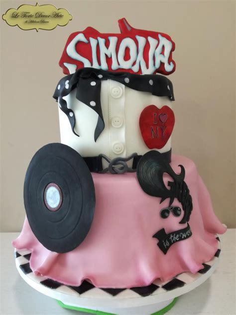 Grease Themed Cake By Adelina Le Torte Decorarte Themed Cakes Themed Birthday Cakes