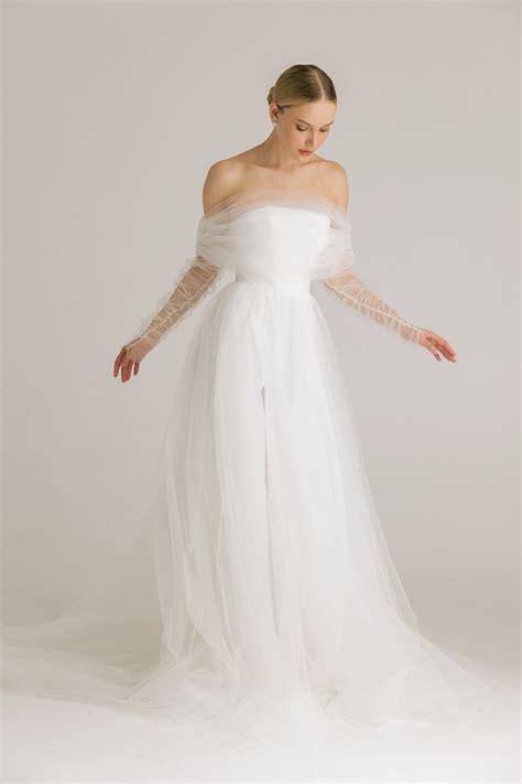 Simple Tulle Wedding Dress, Civil Wedding Dress, Tulle Wedding Dress