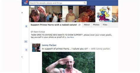 Support Prince Harry With A Naked Salute Facebook Group Bares Almost All