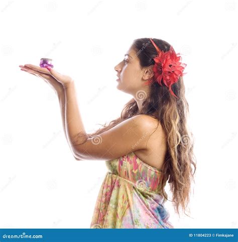 Brunette Stock Image Image Of Isolated Beautiful Flower