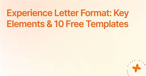 experience letter format key elements   templates
