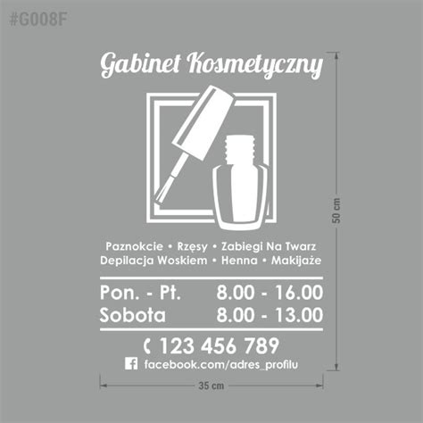 Godziny Otwarcia Gabinet Kosmetyczny 3550 Oznakowanie PRO