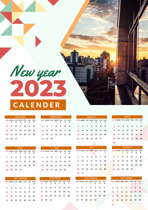 Free Blank Calendar 2023 Landscape Pdf 30kb 1 Pages