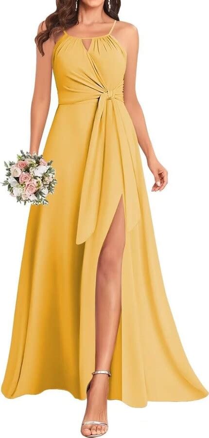 Jaeden Bridesmaid Dresses Halter Evening Dress Long Chiffon Pleated