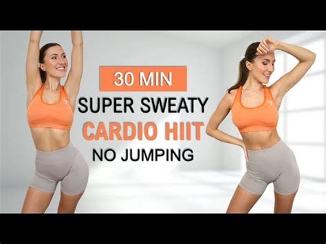 30 Min Super Sweaty HIIT No Jumping TABATA Style Fat Burning No