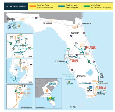 Florida Cashless Toll Roads Map