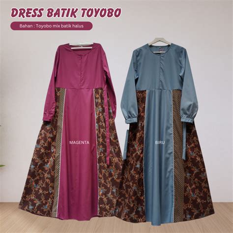 Jual Gamis Toyobo Kombinasi Batik Original HQ Shopee Indonesia