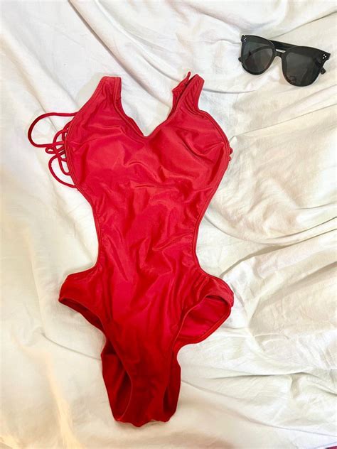 Sexy One Piece Red Swimsuit Bikini Women S Fashion Swimwear Bikinis Swimsuits On Carousell