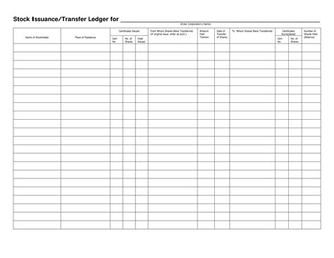 Free Printable Stock Ledger Templates [Excel,PDF, Word]