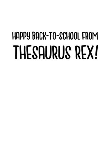 funny   school card thesaurus rex   school