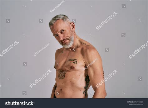 Half Naked Middle Aged Muscular Man Stock Photo Shutterstock