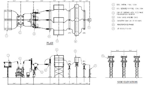 Plan And Elevation Of A Typical 115 Kv Transmission Capacitor Bank
