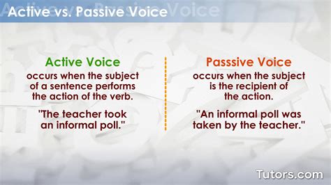 Active Vs. Passive Voice Definitions Examples Rules And Uses Active And ...