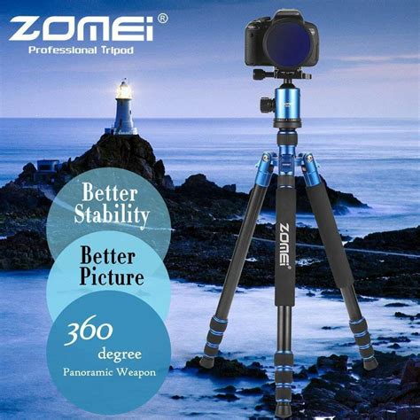 Q555 Blue Professional Zomei Camera Tripod Monopod Stand Dslr Ball Head Mount Ebay