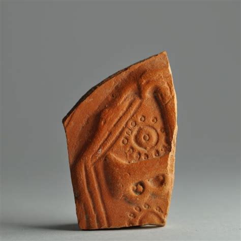 Chi Rho On Christian Oil Lamp North African Red Slip Oil Lamp Fragment