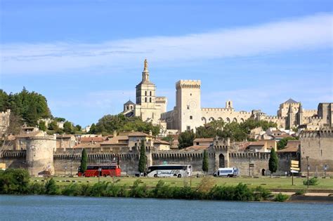 Avignon France August 25 2024 View From The River Rhone To The Old