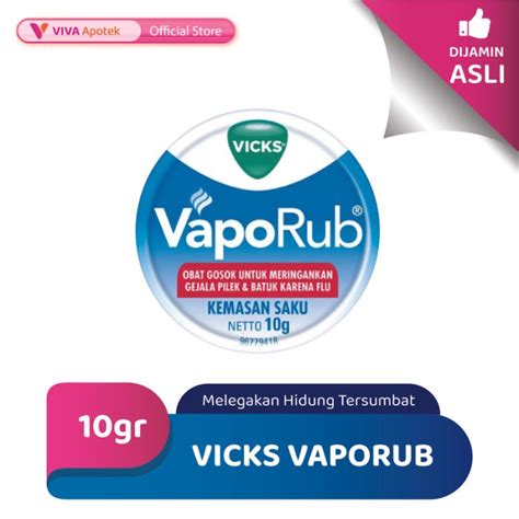 Jual Vicks Vaporub Melegakan Hidung Tersumbat 10 Gram Shopee Indonesia