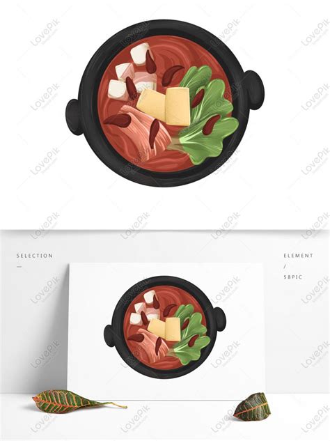 Cartoon Hand Drawn Hot Pot Png Element Delicious PNG Element Illustration PNG White