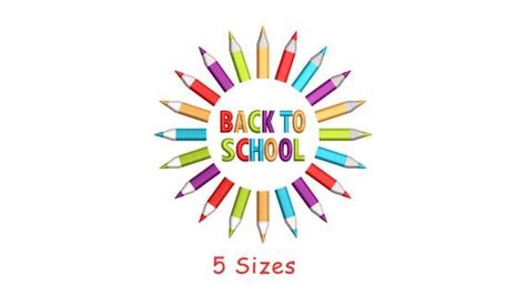 Back To School Pencils Monogram Machine Embroidery Design File School