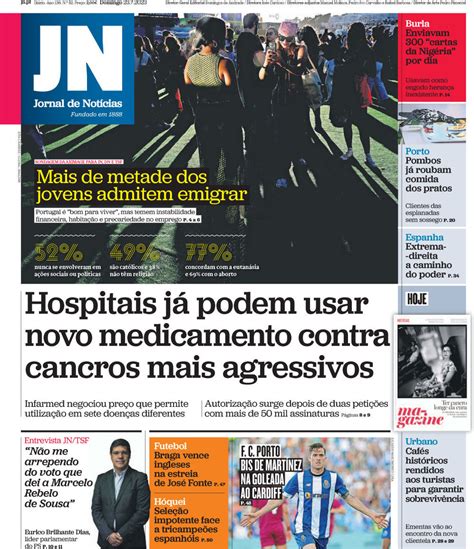 Capa Jornal de Notícias 23 julho 2023 capasjornais pt