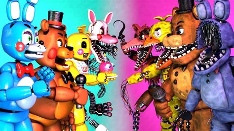 FNAF C4D SPEED ART Withereds VS Toys V3 YouTube