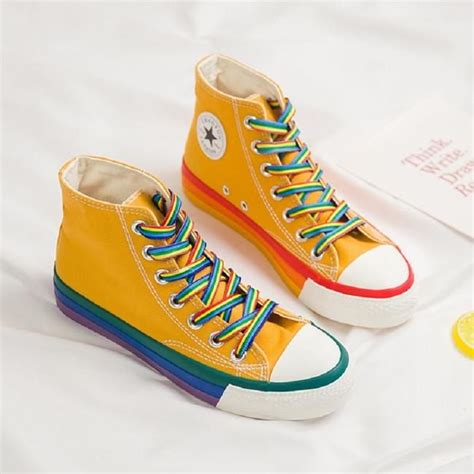 Egirl Rainbow Casual Sneakers Shoptery Aesthetic Store Rainbow